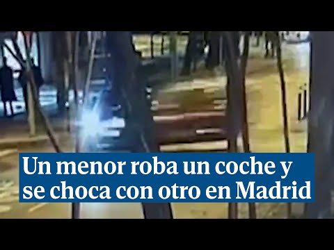 Un menor de 17 años roba un coche y se empotra contra un VTC a gran velocidad en Madrid