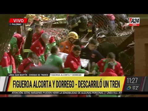 CHOQUE DE TRENES DE LA LÍNEA SAN MARTÍN | Descarriló y chocó con otro: hay heridos