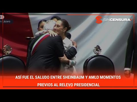 Así fue el saludo entre #SHEINBAUM y #AMLO momentos previos al relevo #presidencial