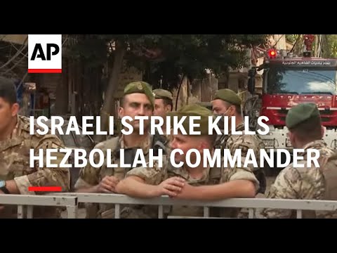 Morning scene in Beirut after Israeli strike kills Hezbollah commander