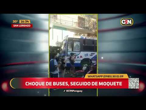 Choque de buses en San Lorenzo