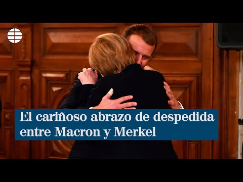 El cariñoso abrazo de despedida entre Macron y Merkel