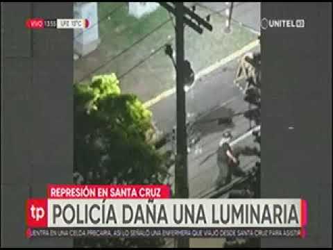 03012023   POLICIA DAÑA UNA LUMINARIA Y UNA CAMARA DE SEGURIDAD PARA NO SER GRABADOS   UNITEL
