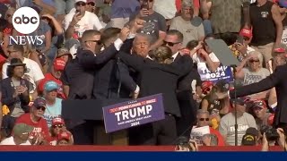 LIVE: Trump rushed off stage by Secret Service as possible shots heard at rally