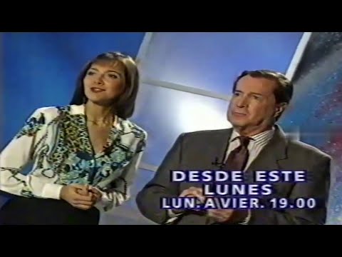 Cristina Pérez y Juan Carlos Pérez Loizeau conducen Azul Noticias - Azul TV PROMO (Mayo 1999)