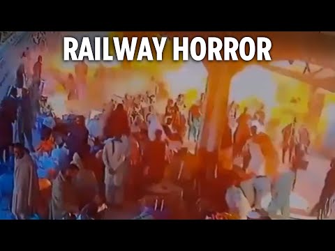 Horror moment ‘suicide bomb’ blast at packed train station in Pakistan kills at least 24