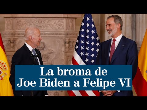 Joe Biden bromea con Felipe VI en el Palacio Real: Ten cuidado, que quizás no nos vayamos de aquí