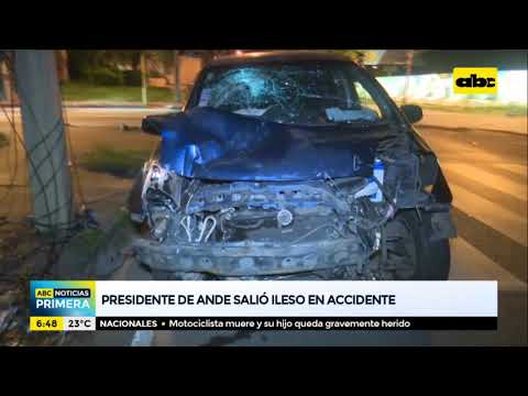 Presidente de la ANDE salió ileso de un accidente