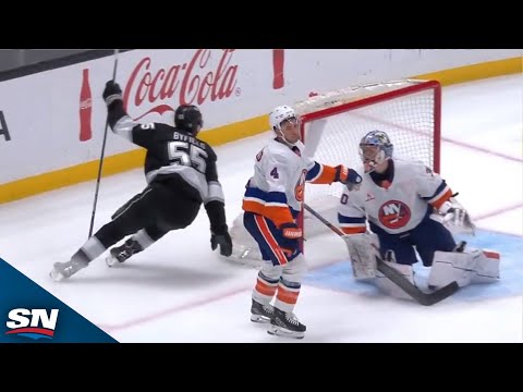 Kings Quinton Byfield Buries Shorthanded Goal After Tony DeAngelos Stick Explodes