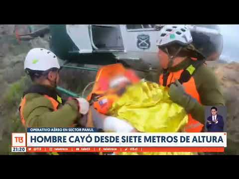 Operativo aéreo para rescatar a hombre desde roqueríos en Coquimbo