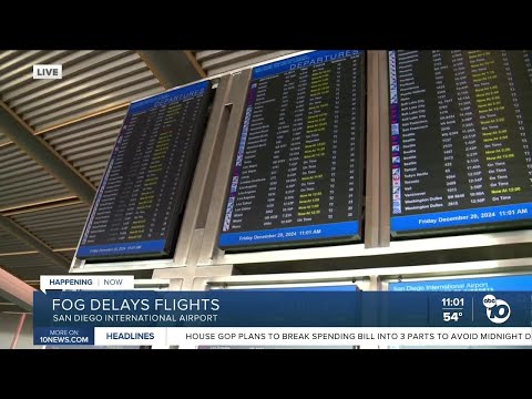 Fog delays travelers at the San Diego International Airport for nearly five hours, per the FAA