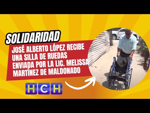 José Alberto López recibe una silla de ruedas enviada por la Lic. Melissa Martínez de Maldonado