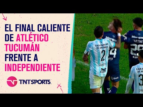 Pelotazo y agarrones: El final caliente del triunfo de #AtleticoTucuman ante #Independiente