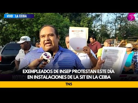 Exempleados de INSEP protestan este día en instalaciones de la SIT en La Ceiba