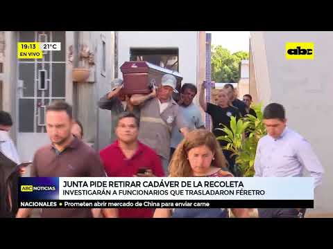 Junta Municipal de Asunción pide retirar cadáver de la recoleta