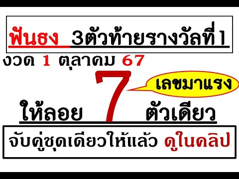 ลอย7ตัวเดียว!แม่นมาก3ตัวตรง1ชุ