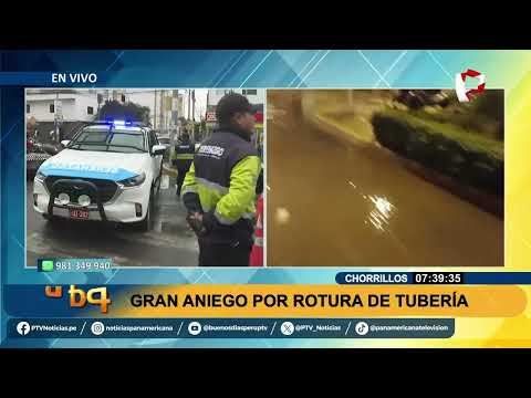 ¡Calles inundadas!: Se reporta gran aniego por rotura de tubería en Chorrillos