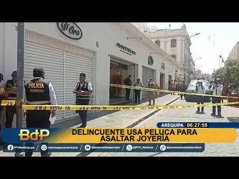 Ladrón con peluca asalta joyería cerca de la Plaza de Armas de Arequipa