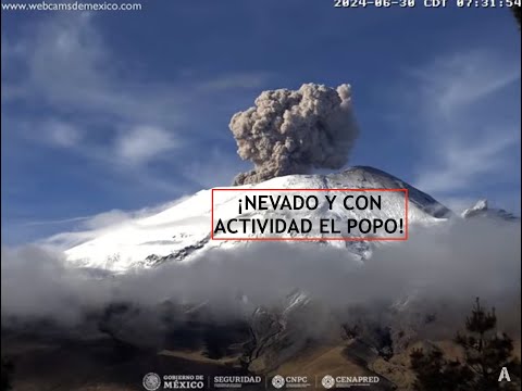 #POPOCATÉPETL | ¡Con actividad y muy nevado! El #Volcán #EnVivo