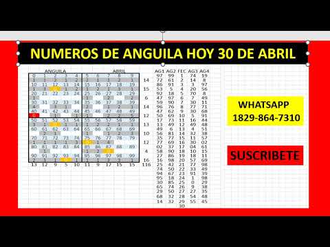 NUMEROS DE ANGUILA HOY 30  DE ABRIL MR TABLA