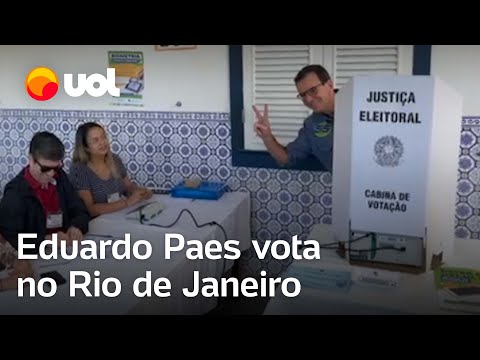 Eduardo Paes vota no Rio com expectativa de se reeleger no primeiro turno