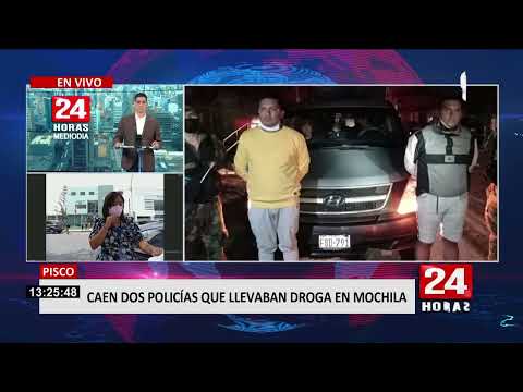 Pisco: Intervienen a 2 policías que transportaban droga en mochila