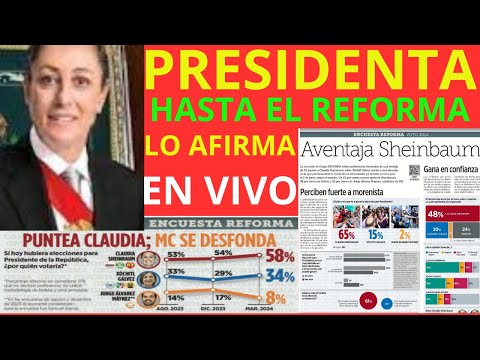 LO DICE EL REFORMA...CLAUDIA PRESIDENTA! AMLO EL MEJOR! GRACIAS A CHOCHIL AMLO Y CLAUDIA IMPARABLES