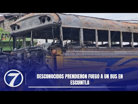 Desconocidos prendieron fuego a un bus en Escuintla
