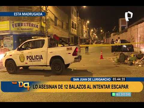 Sicarios acribillan de ocho disparos a joven taxista en San Juan de Lurigancho