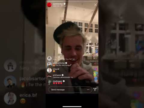 Justin Bieber singing Overboard & Never Let You Go during Instagram Live (2020)