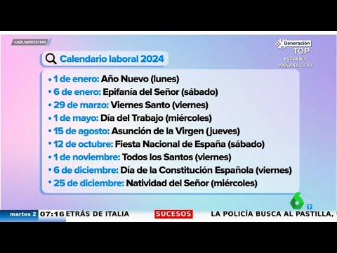 Alfonso Arús estalla al ver el calendario de 2024 y descubrir cómo caen los festivos