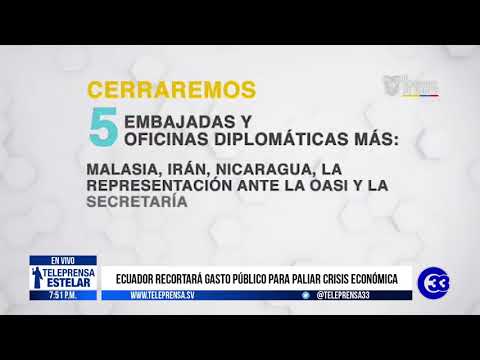 #Teleprensa33 | Ecuador recortará gasto público para paliar crisis económica
