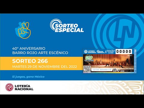 SORTEO ESPECIAL NO. 266 CELEBRANDO EL 40° ANIVERSARIO BARRO ROJO ARTE ESCÉNICO