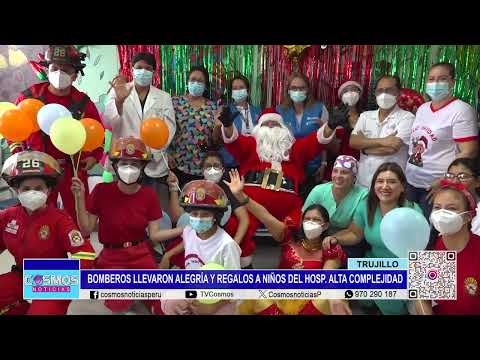 Bomberos llevaron alegría y regalos a niños del hospital Alta Complejidad