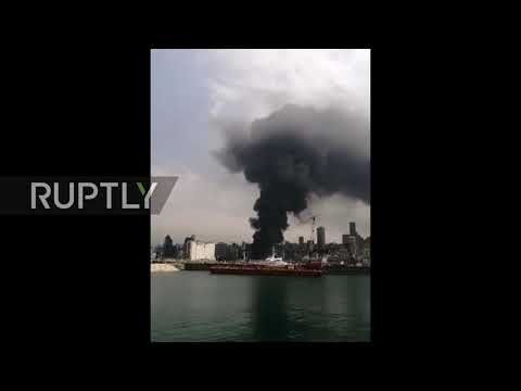 Lebanon: Black smoke towers over Beirut port as warehouse fire rages on