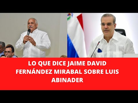 LO QUE DICE JAIME DAVID FERNÁNDEZ MIRABAL SOBRE LUIS ABINADER