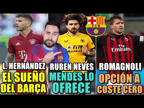 LUCAS HERNÁNDEZ GUSTA al BARÇA - ROMAGNOLI OPCIÓN a COSTE CERO - MENDES APRIETA por RUBÉN NEVES