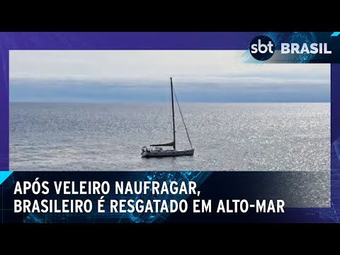 Brasileiro é resgatado em alto-mar após veleiro naufragar | SBT Brasil (20/03/24)