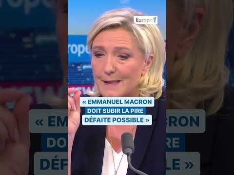 Marine Le Pen : Emmanuel Macron doit subir la pire défaite possible #shorts #politique #radio
