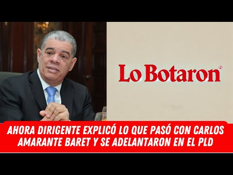 AHORA DIRIGENTE EXPLICÓ LO QUE PASÓ CON CARLOS AMARANTE BARET Y SE ADELANTARON EN EL PLD