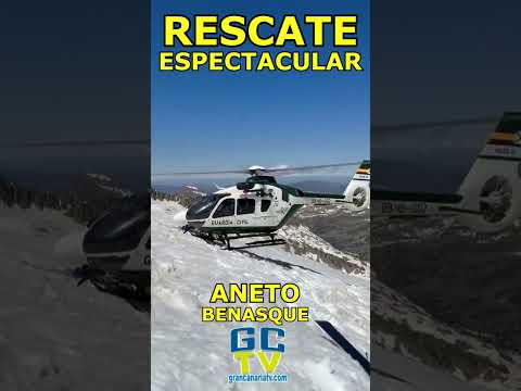 Rescate espectacular en Aneto con helicóptero de la Guardia Civil #shorts