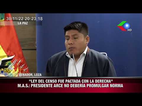 LEY DEL CENSO FUE PACTADA CON LA DERECHA M.A.S.: PRESIDENTE ARCE NO DEBERÍA PROMULGAR NORMA