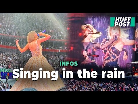 Au concert de Taylor Swift à Lyon, la chanteuse n’a pas échappé à la pluie et la météo maussade