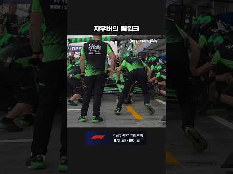 박진감 넘치는 자우버의 피트스탑 연습 현장  | 2025 F1 | 싱가포르 그랑프리