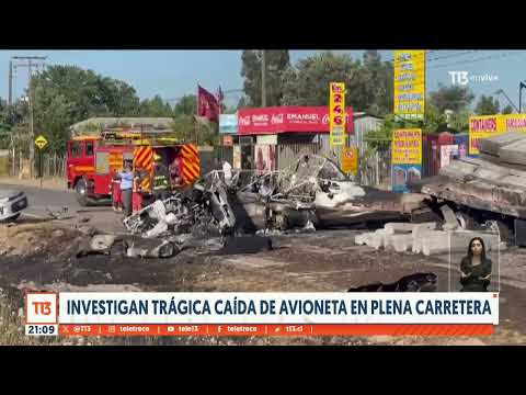 Investigan trágica caída de avioneta en plena carretera en Talca