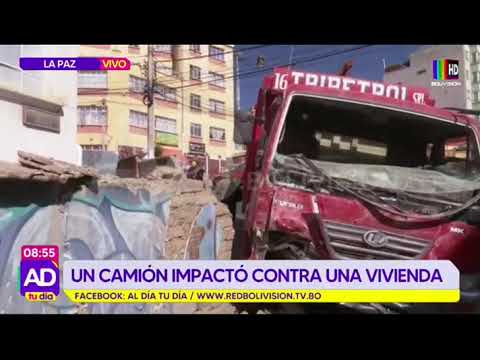 Camión repartidor de garrafas de GLP impactó contra una vivienda en Sopocachi