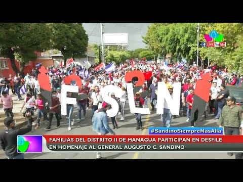 Familias de Managua participan en desfile en homenaje al General Augusto C. Sandino