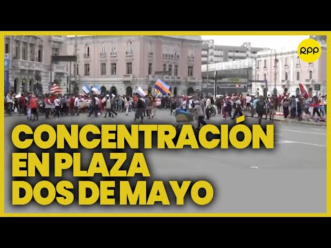 Protesta en Lima: Manifestantes se desplazan por avenida Alfonso Ugarte