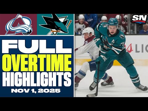 Colorado Avalanche at San Jose Sharks | FULL Overtime Highlights - November 1, 2025