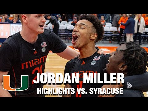 Acc Football Basketball 🏀 Miami's Jordan Miller's Career Game Provides Heroics For The Hurricanes